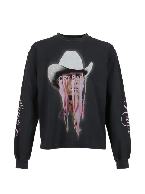 JUN/NAKAYAMA graphic-print washed T-shirt Black JNSP02