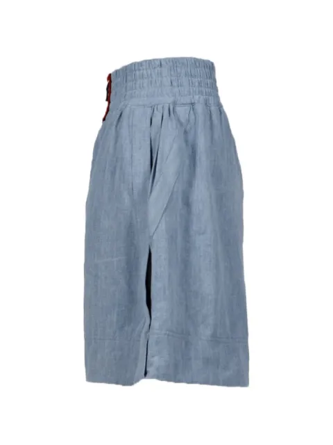 Rabanne logo-patch bermuda shorts Blue 25ECPA043CO0577BLU