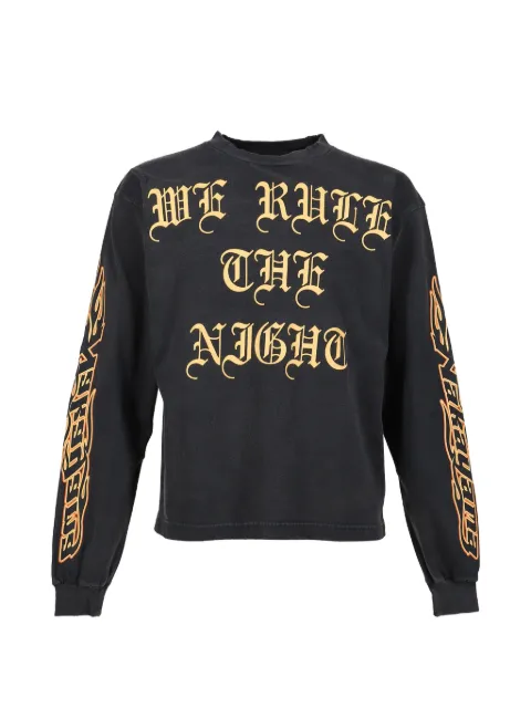 JUN/NAKAYAMA graphic-print long-sleeve T-shirt Black JNSP01