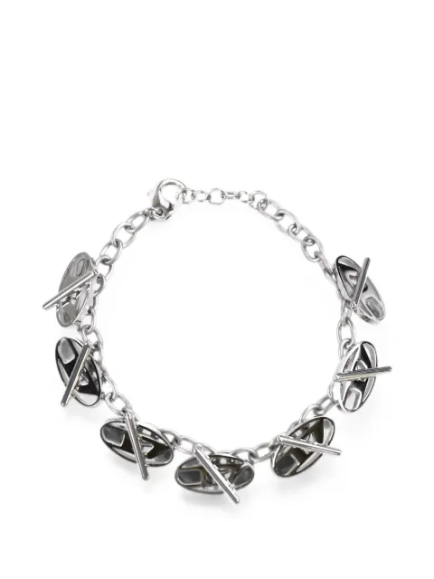 Diesel D charm-embellished chain bracelet Silver DX1436