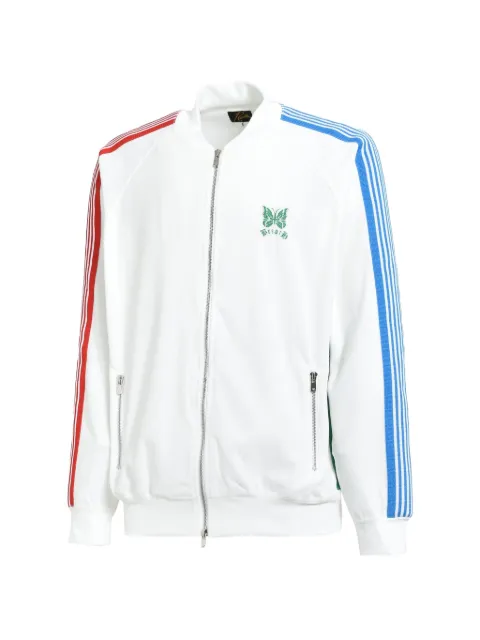 BREATH × Needles stripe-detail velour track jacket White BR25SSNEEDLESWHTJ1