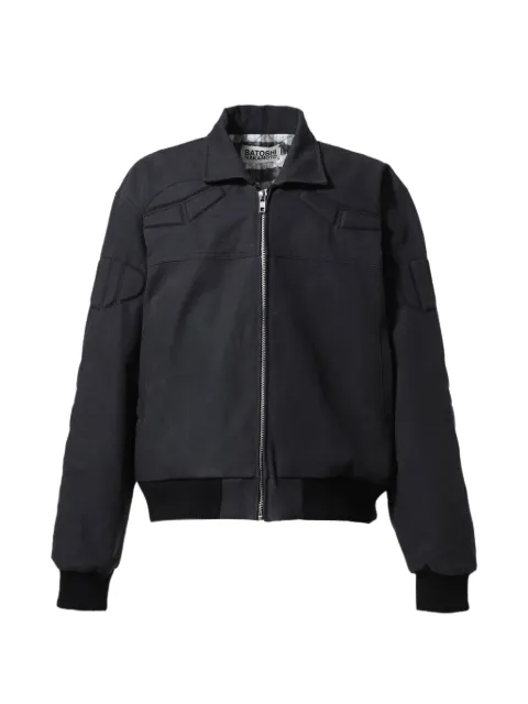 SATOSHI NAKAMOTO padded panelled bomber jacket Black SS24JKT006VINTAGEBLK