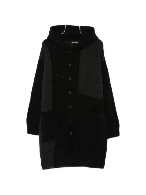 Isabel Benenato hooded long cardigan Black UK07F26