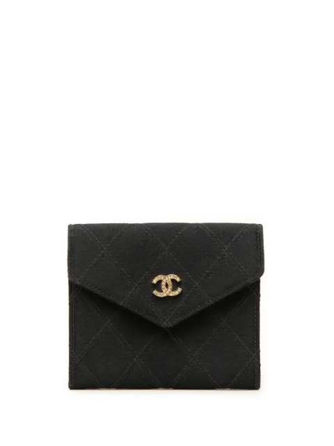 CHANEL Pre-Owned 1991-1994 CC Satin Flap coin pouch Black QHCR7UFH7M71529G