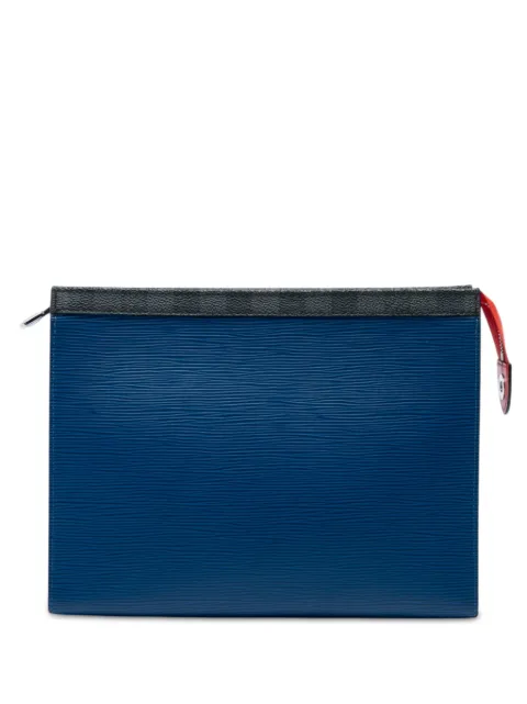 Louis Vuitton Pre-Owned 2018 Epi Damier Graphite Pochette Voyage MM clutch bag Blue I3OZ2AVR67FEHX9Y