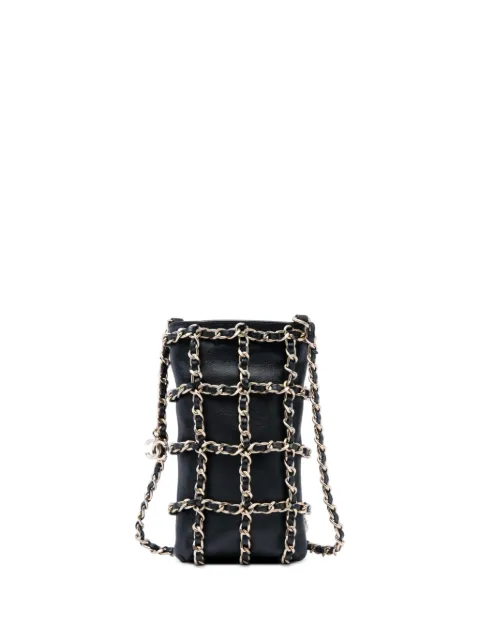 CHANEL Pre-Owned 2019 Lambskin Tech Me Out Clutch With Chain crossbody bag Black 45HBMX0184HFUCAA