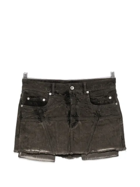 Rick Owens DRKSHDW faded frayed-hem mini skirt Grey DS02F6347DRKET2