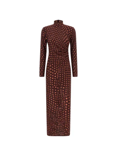 Stella McCartney polka dot mesh long dress Red 6J04773SQA75