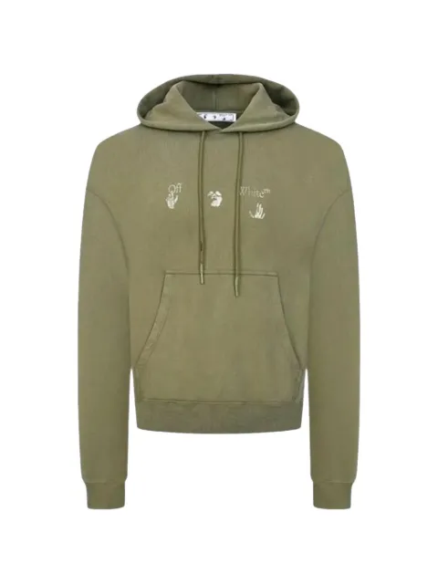 Off-White logo-print Skate hoodie Green 212607M202013