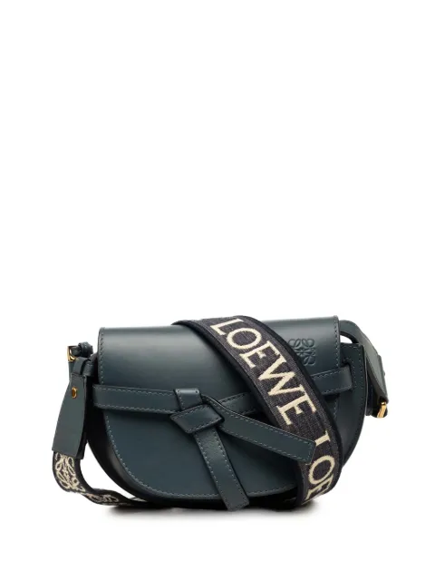 Loewe Pre-Owned 2022 Mini Soft Calfskin Gate Dual Bag crossbody bag Blue K3JJFFS9P551FJJC