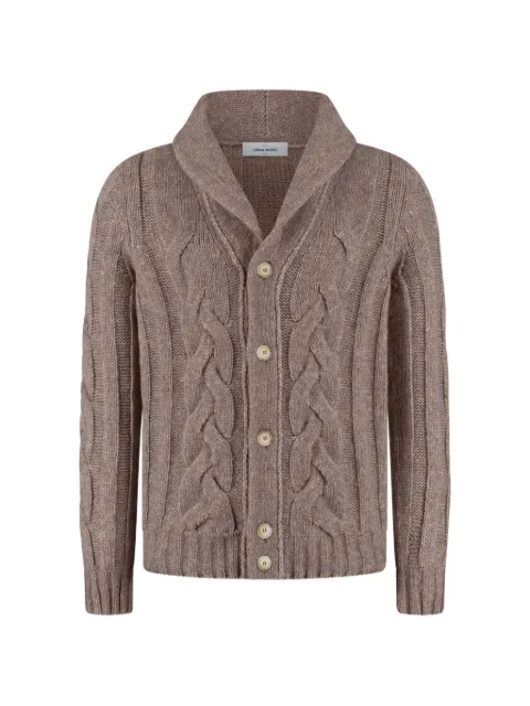 Gran Sasso cable-knit shawl-collar cardigan Brown 1910710189050