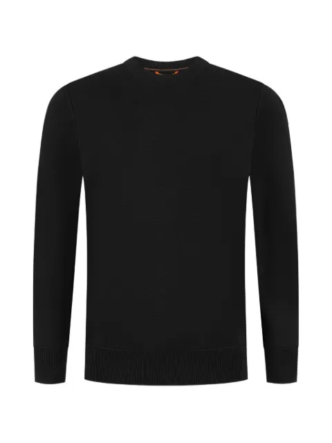 Parajumpers logo-patch crew-neck sweater Black 26WMPMKNKC040541