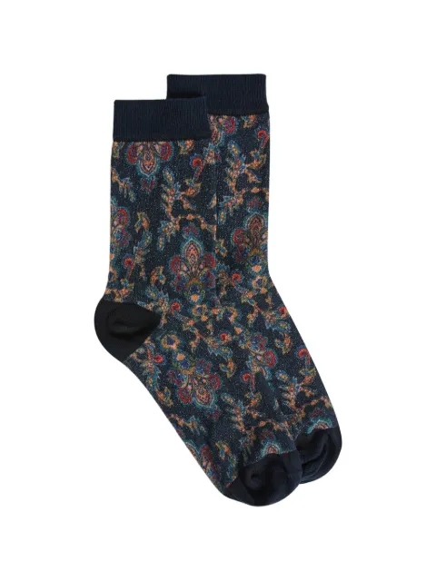 MOMONÌ Nanami printed socks Blue 265MMOSO002265MO49