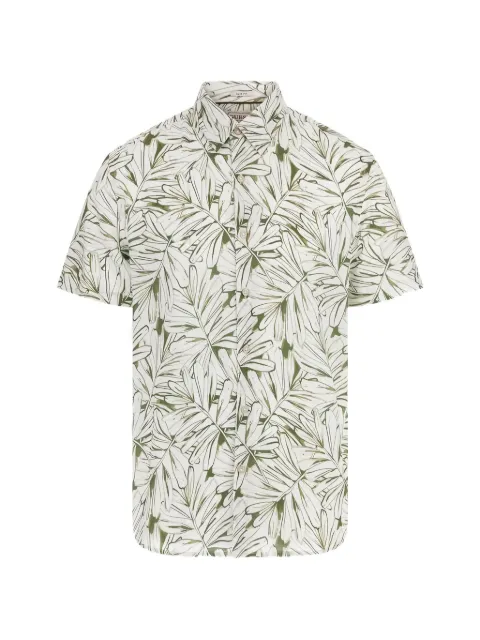 GUESS USA palm-leaf-print short-sleeve shirt White M5GH75WD4Z2