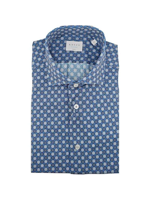 Xacus geometric-print shirt Blue ACT558ML21635