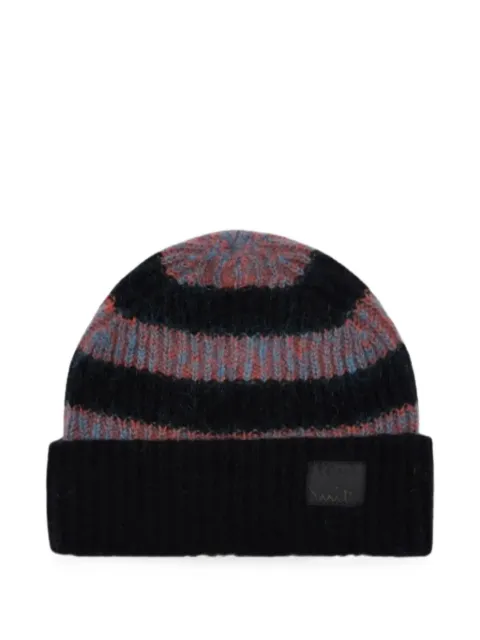 Paul Smith striped mohair-blend beanie hat Black M1A383MKT717