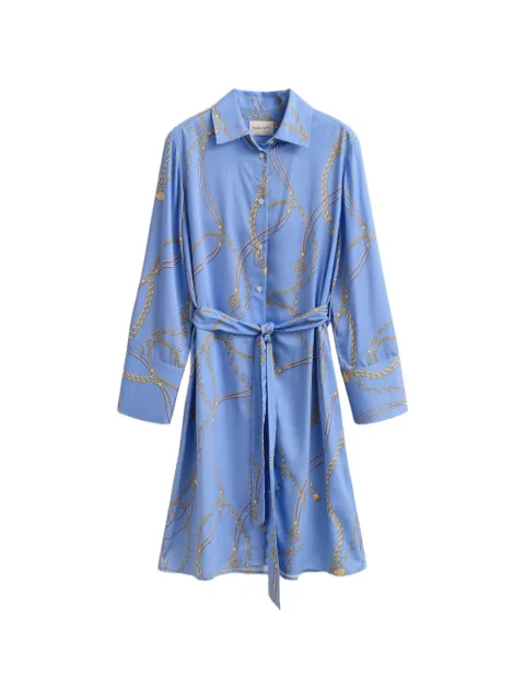 Gant chain-print belted mini dress Blue 4503497