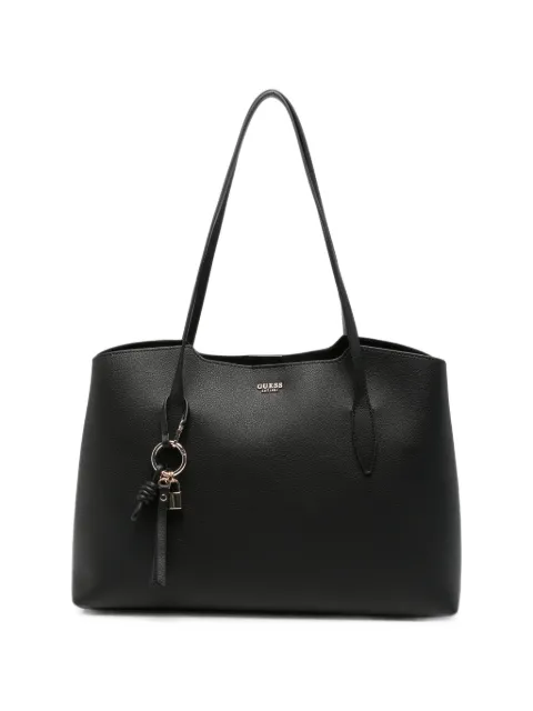 GUESS USA Melody logo-plaque pebbled tote bag Black HWBG9735230BLA