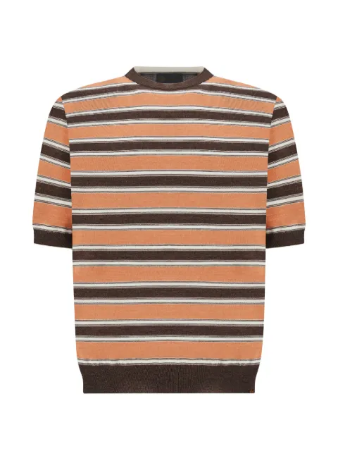 Paul & Shark striped short-sleeve sweater Orange 16311006415
