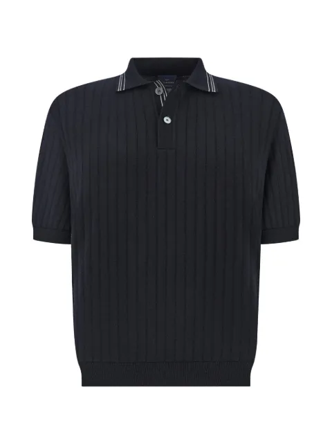 Paul & Shark ribbed striped-detail polo shirt Blue 16311165