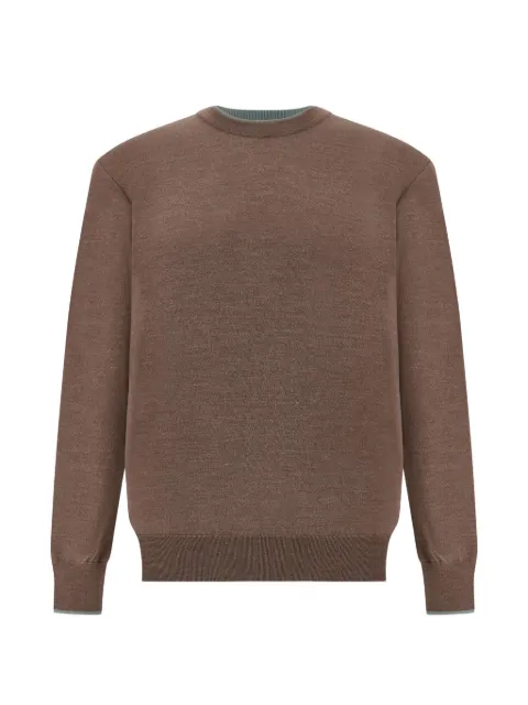 Paul & Shark contrast-trim crew-neck sweater Brown 16311042