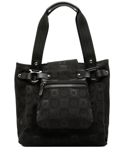 Ferragamo Pre-Owned 2000-2026 Gancini Canvas tote bag Black MATF03IPX6CUBIDM