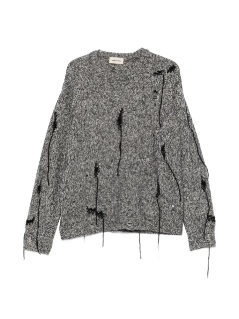 atomo factory distressed marl-knit sweater Grey AI26AFU48