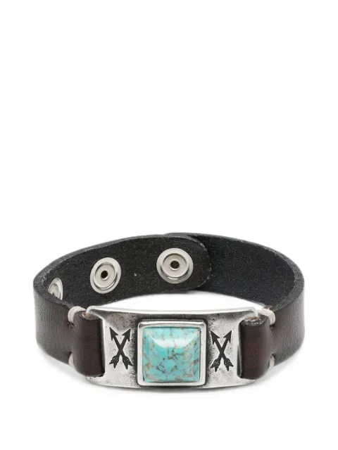 ERALDO turquoise-embellished leather bracelet Brown BRACCIALEMATRPIETRAAZZURRA