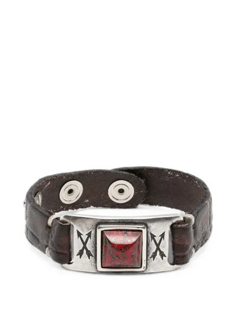 ERALDO stone-embellished leather bracelet Brown BRACCIALEMATRPIETRAROSSA