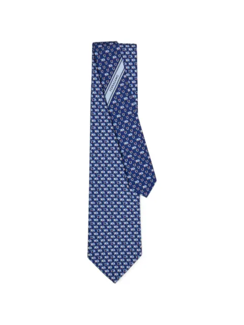 Ferragamo elephant print silk tie Blue 788975