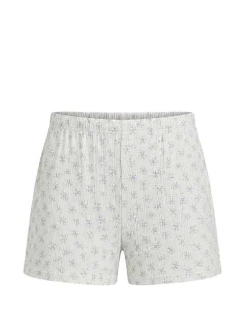 Polo Ralph Lauren floral-print pointelle-knit pajama shorts White 298967556002
