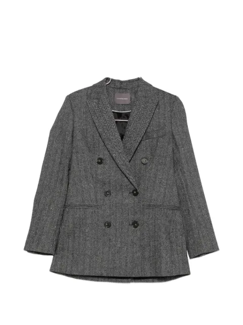 Lorena Antoniazzi herringbone double-breasted jacket Grey A2648GA29P5044