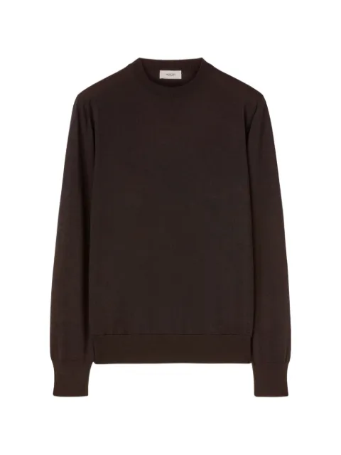 Agnona ribbed-trim crew-neck sweater Brown K106U280D1813M76