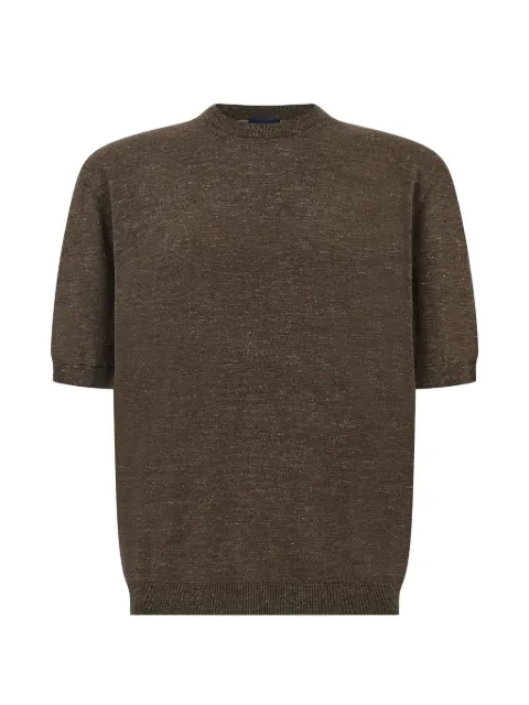 Paul & Shark fine-knit short-sleeve T-shirt Brown 16311005