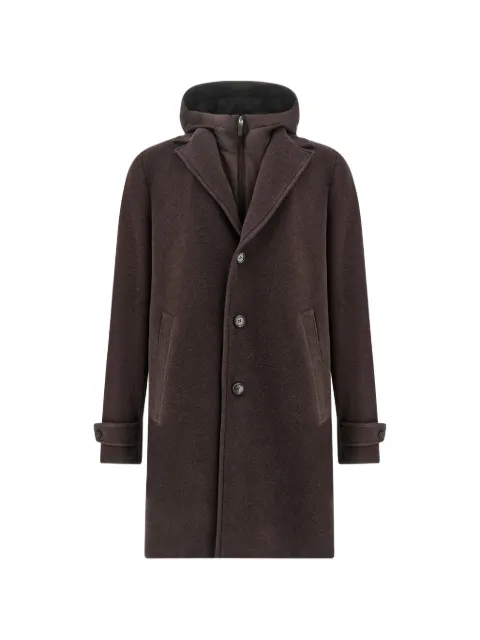 Paul & Shark hooded wool coat Brown 16312283