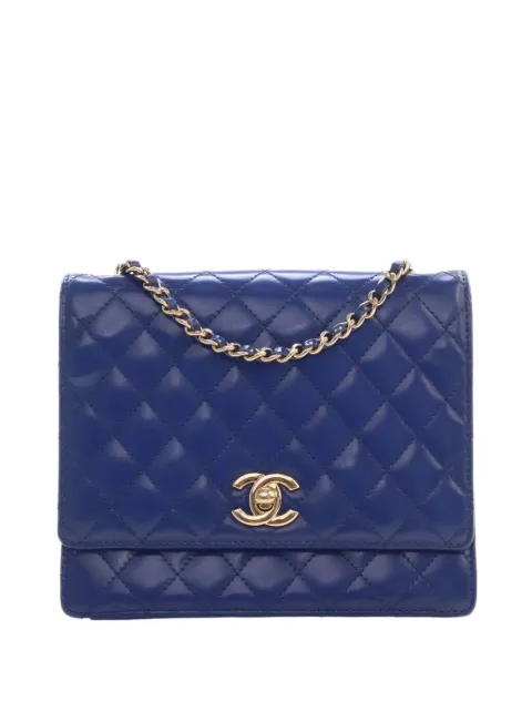 CHANEL Pre-Owned 2011 CC Quilted Patent Square Flap crossbody bag Blue H2Q14WQZYV3AT0AG