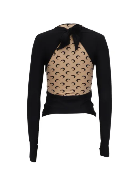 Marine Serre Tied Back long-sleeve top Black RFCPUCACL786175M