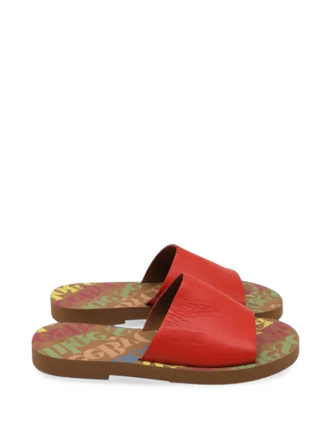 See By Chloé Vintage Essie leather slide sandals Red GILTPUUSSH767887W