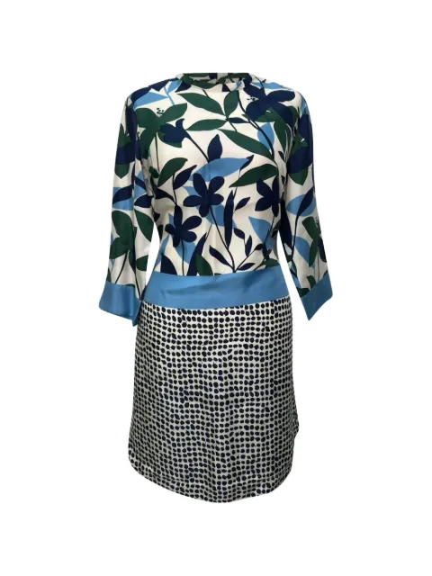 Max Mara 2020s floral-print silk dress White RFCPUGBCL757385W