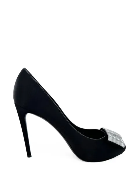 Louis Vuitton Pre-Owned Crystal-embellished peep-toe pumps Black HNPUGBSH786223W