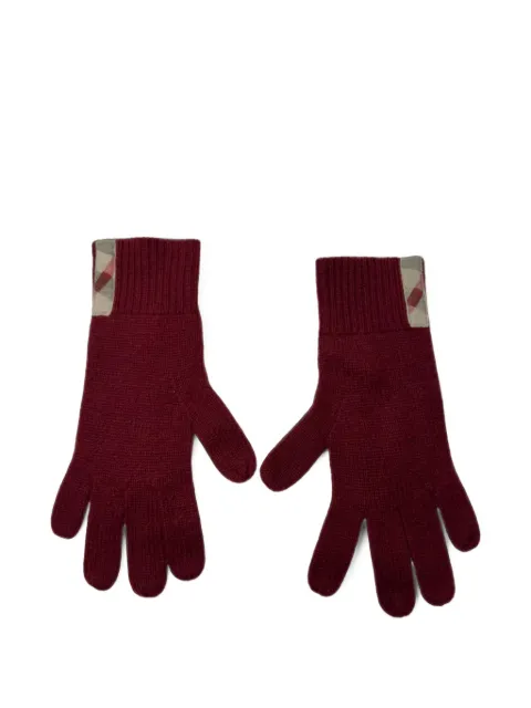 Burberry Pre-Owned Rib-knit cashmere beanie hat scarf and gloves set Red RFCPUGBAC757442W