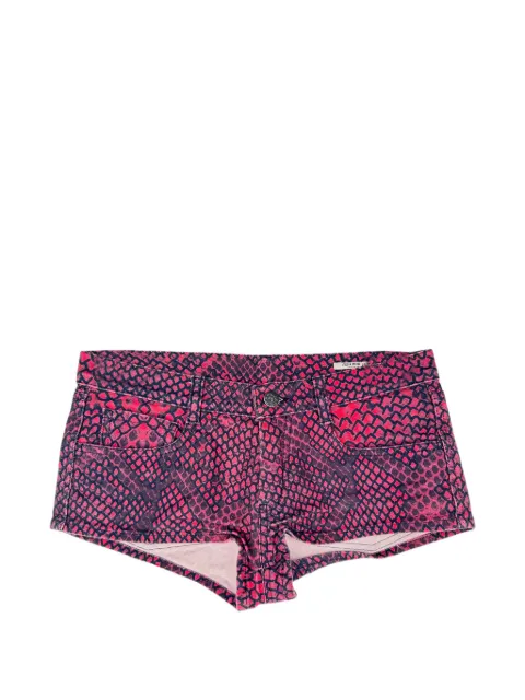 Miu Miu Pre-Owned snakeskin-print mini shorts Red RFCPUGBCL785549W