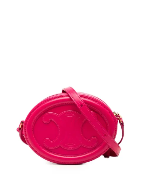 Celine Pre-Owned 2022 Small Calfskin Cuir Triomphe Oval crossbody bag Pink D5OKOFT27MV59G9W