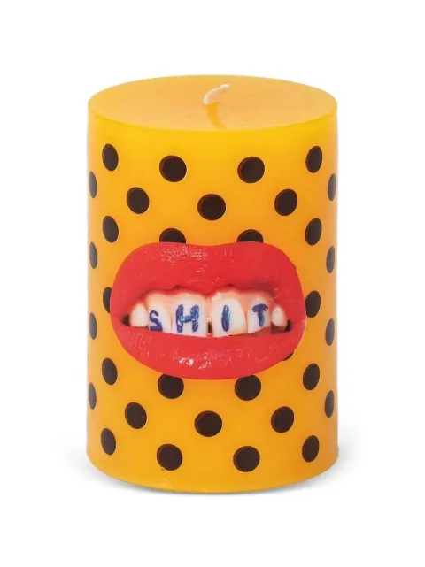 Seletti Toiletpaper polka-dot candle Yellow 14086