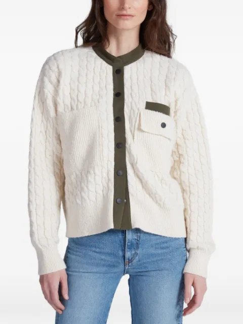 ASKK NY cable-knit panelled cardigan Neutrals W0021