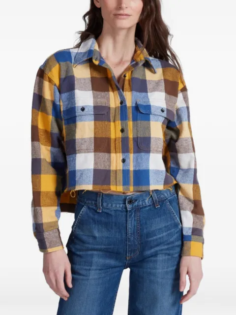 ASKK NY plaid-check cropped shirt Yellow W1A13I231