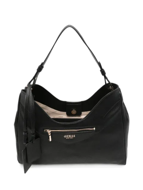 GUESS USA Antonia logo-plaque pebbled-leather shoulder bag Black HWBG2183010BLA