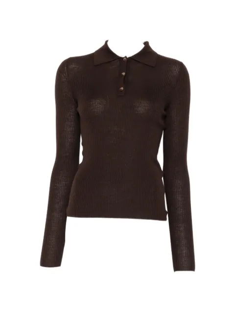 JcSophie Pisa ribbed-knit polo Brown P5424