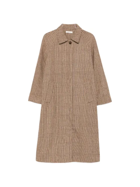JcSophie Panna check-pattern raglan-sleeve coat Neutrals P51351