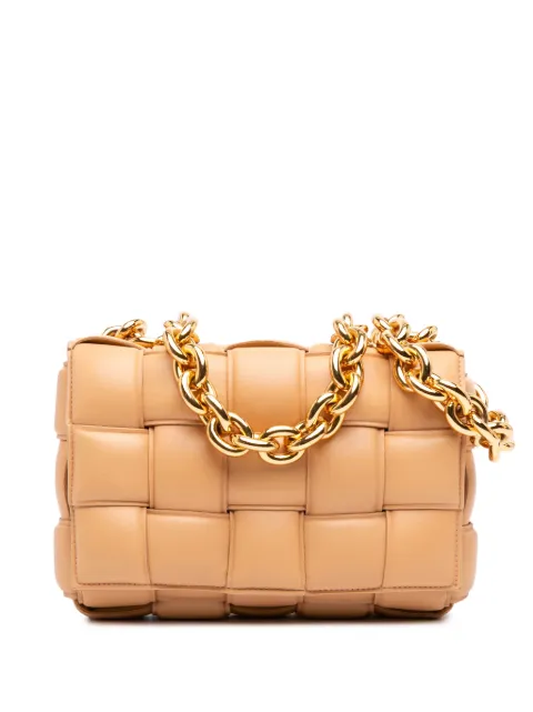 Bottega Veneta Pre-Owned 2012-2026 Nappa Intrecciato Padded Chain Cassette satchel Neutrals ET956H8VZPST5KYD